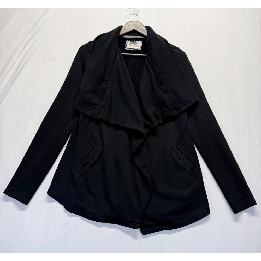 Saturday Sunday by‎ Anthropologie Cardigan Jacket Womens Medium Black Open Front